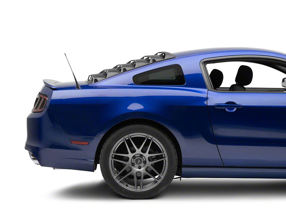 MP Concepts Rear Window Louvers; Matte Black (05-14 Mustang Coupe)