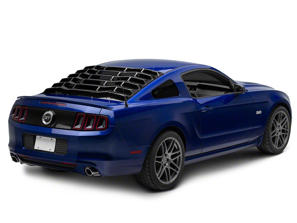 MP Concepts Rear Window Louvers; Gloss Black (05-14 Mustang Coupe)