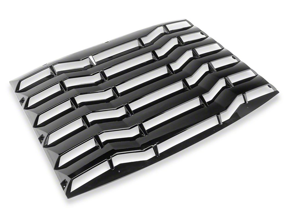 MP Concepts Rear Window Louvers; Gloss Black (05-14 Mustang Coupe)