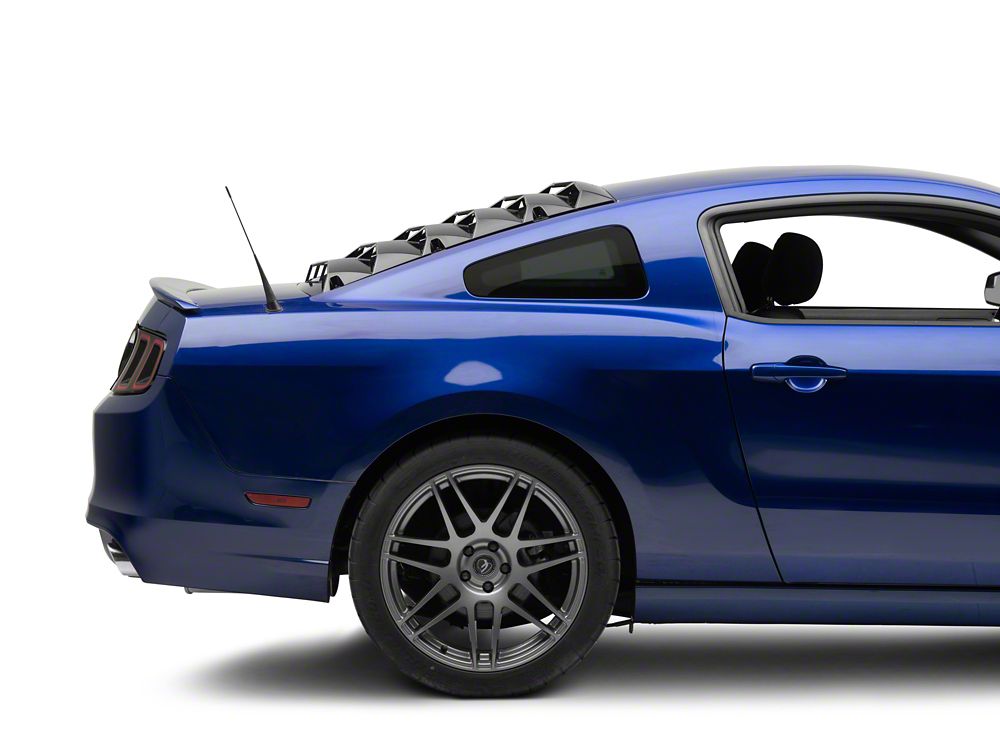 MP Concepts Rear Window Louvers; Gloss Black (05-14 Mustang Coupe)