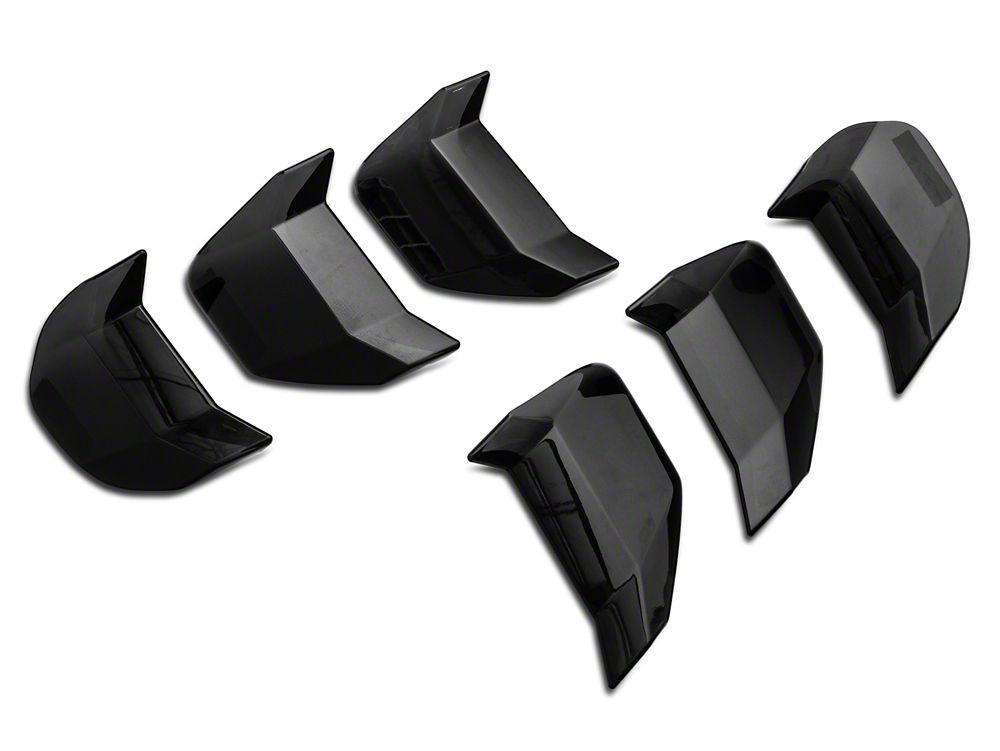 MP Concepts Rear Window Louvers with Smoked Tail Light Covers; Gloss Black (18-23 Mustang Fastback, Excluding GT350)