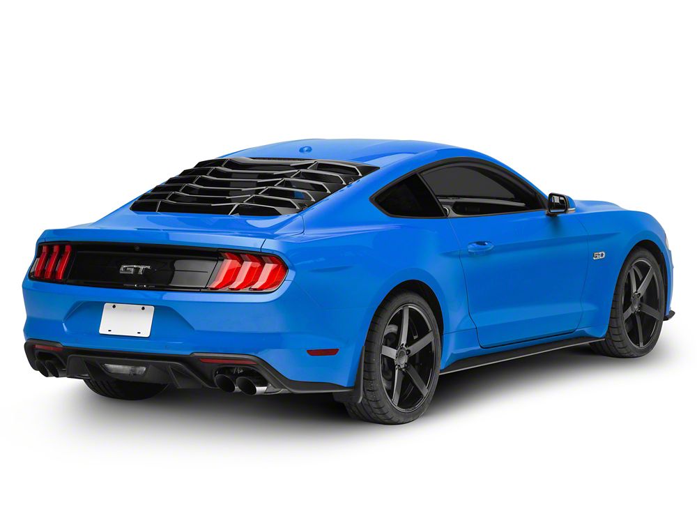 MP Concepts Rear Window Louvers with Smoked Tail Light Covers; Gloss Black (18-23 Mustang Fastback, Excluding GT350)