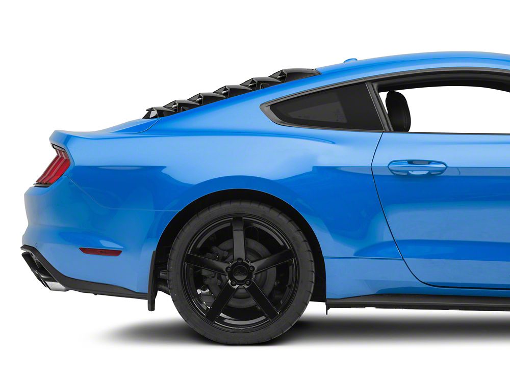 MP Concepts Rear Window Louvers with Smoked Tail Light Covers; Gloss Black (18-23 Mustang Fastback, Excluding GT350)