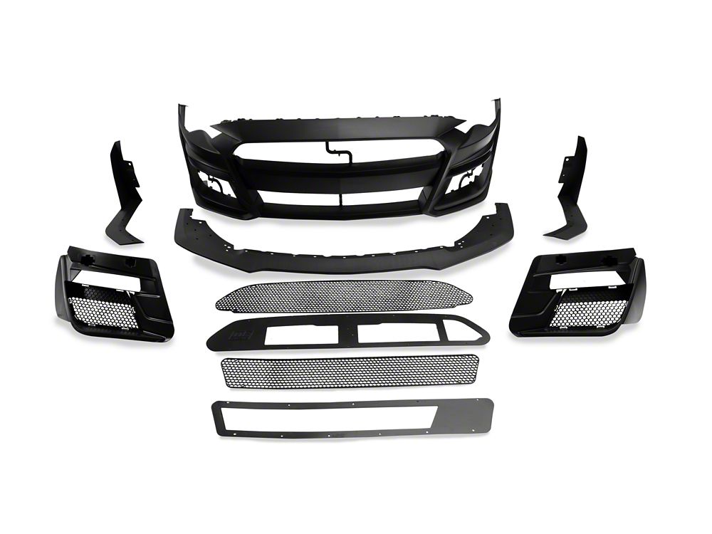 GT500 Style Hood and Front Bumper Combo Kit; Unpainted (18-23 Mustang GT, EcoBoost)
