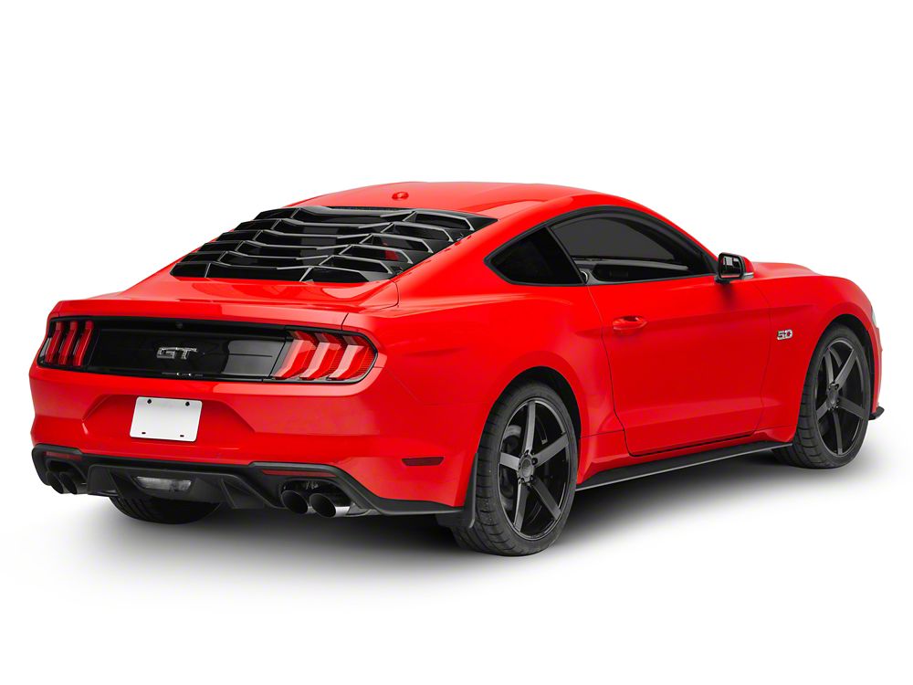 Quarter and Rear Window Louvers; Gloss Black (15-25 Mustang Fastback)