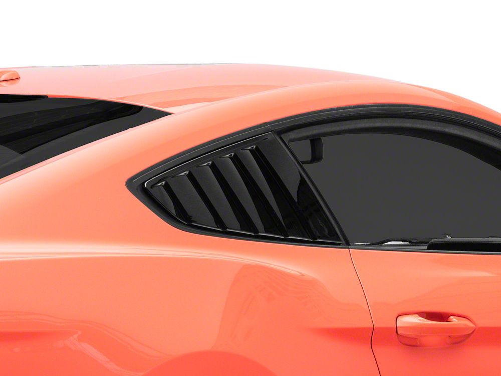 Quarter and Rear Window Louvers; Gloss Black (15-25 Mustang Fastback)