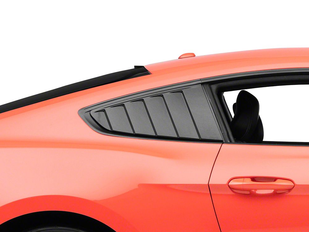 Quarter and Rear Window Louvers; Gloss Black (15-25 Mustang Fastback)