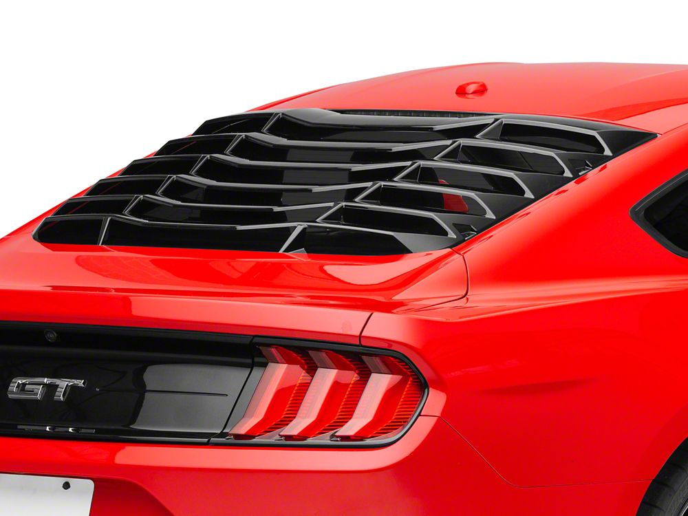 Quarter and Rear Window Louvers; Gloss Black (15-25 Mustang Fastback)