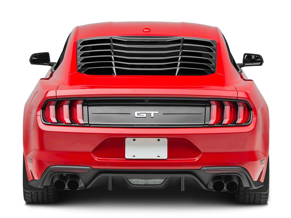 Quarter and Rear Window Louvers; Gloss Black (15-25 Mustang Fastback)