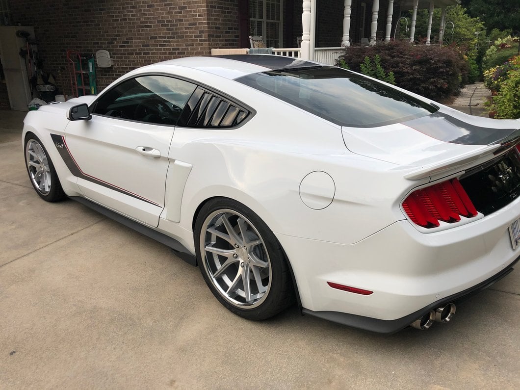 MP Concepts Quarter Window Louvers; Gloss Black (15-23 Mustang Fastback)