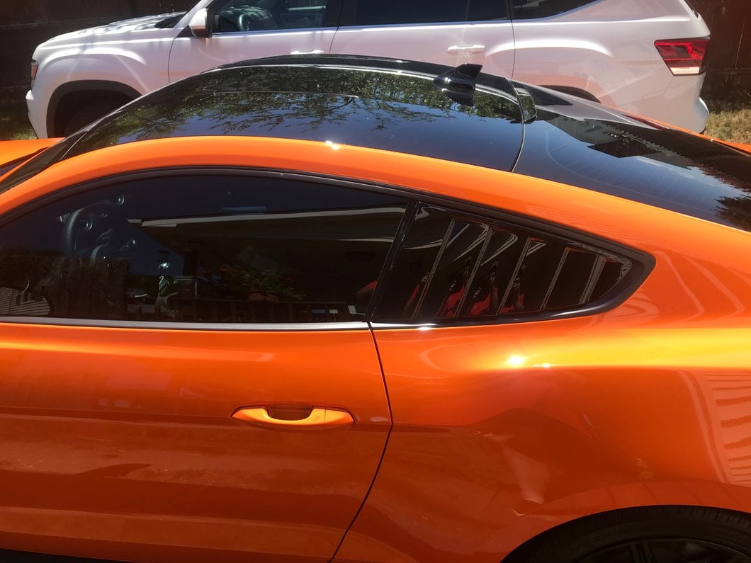 MP Concepts Quarter Window Louvers; Gloss Black (15-23 Mustang Fastback)