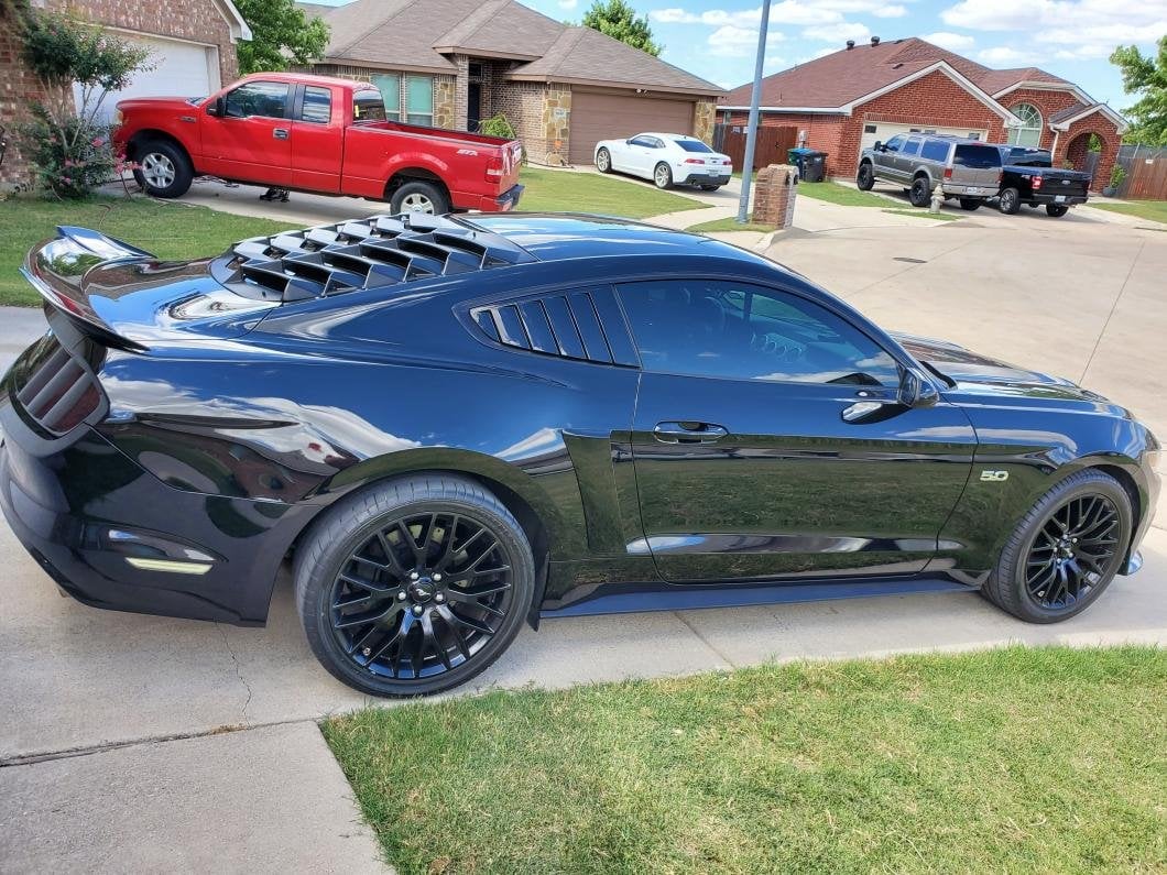 MP Concepts Quarter Window Louvers; Gloss Black (15-23 Mustang Fastback)