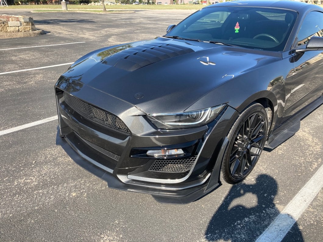 MP Concepts GT500 Style Aluminum Hood; Unpainted (15-17 Mustang GT, EcoBoost, V6)