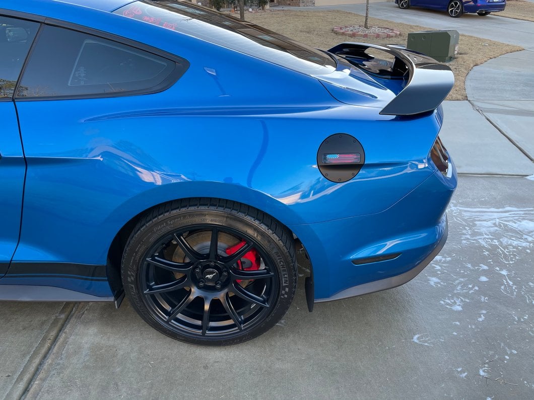 MP Concepts Old Glory Fuel Door; Matte Black (15-23 Mustang)