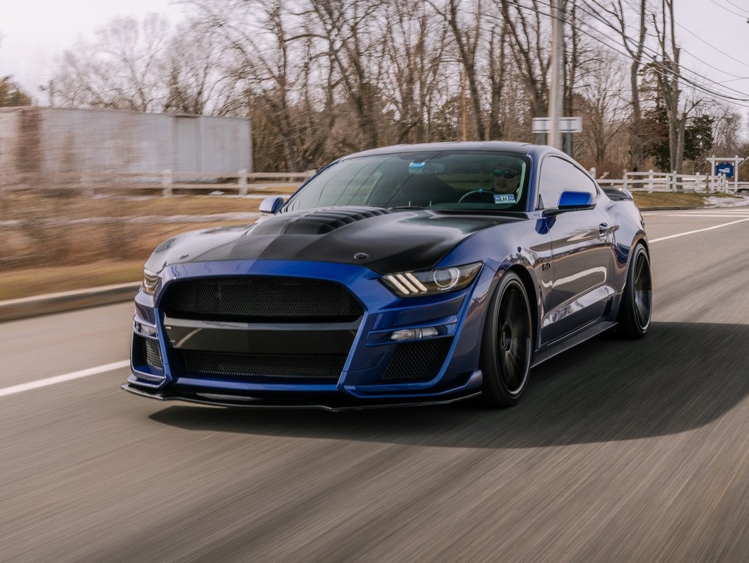 MP Concepts GT500 Style Aluminum Hood; Unpainted (15-17 Mustang GT, EcoBoost, V6)