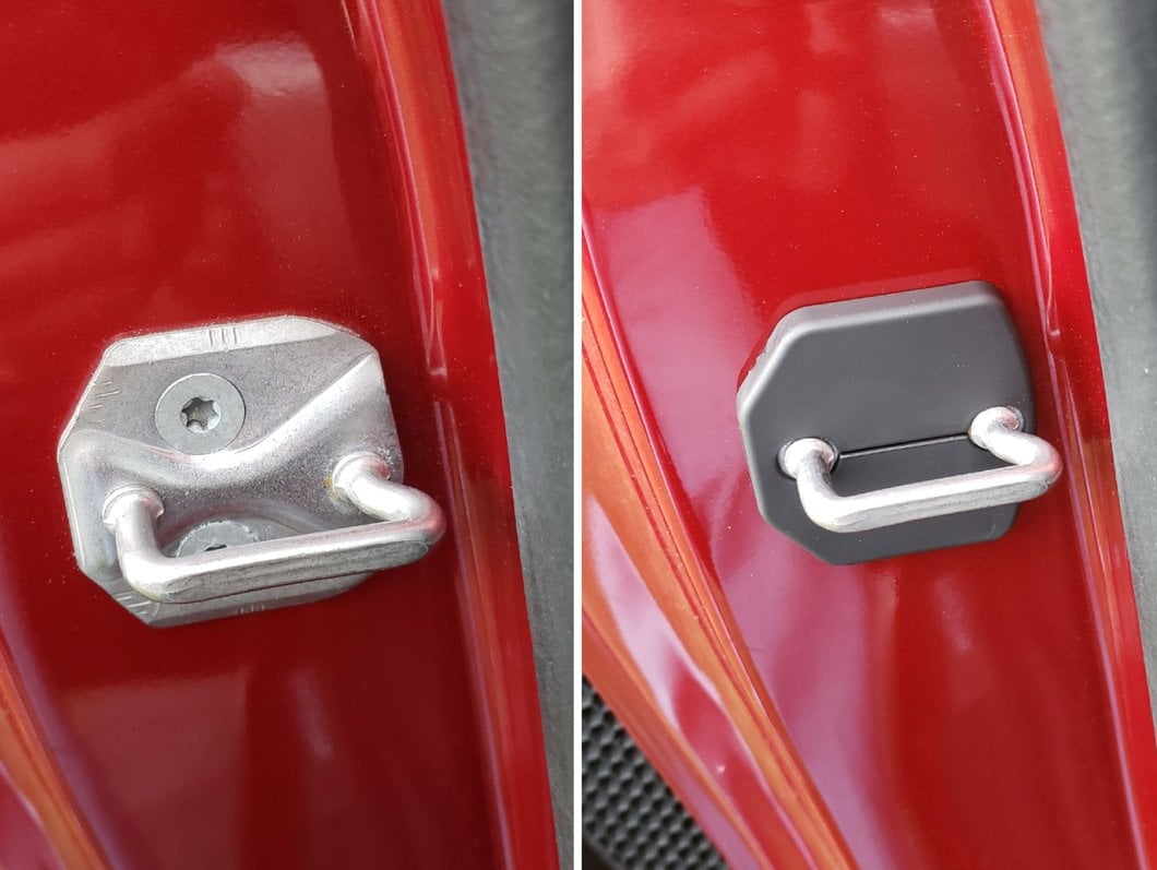 MP Concepts Door Striker Cover Set; Black (15-23 Mustang)
