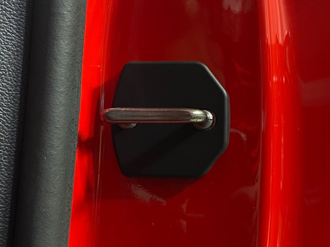 MP Concepts Door Striker Cover Set; Black (15-23 Mustang)
