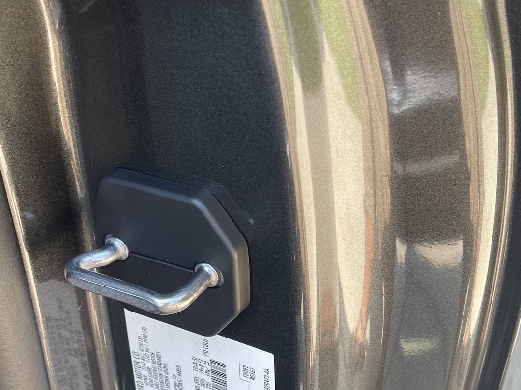 MP Concepts Door Striker Cover Set; Black (15-23 Mustang)