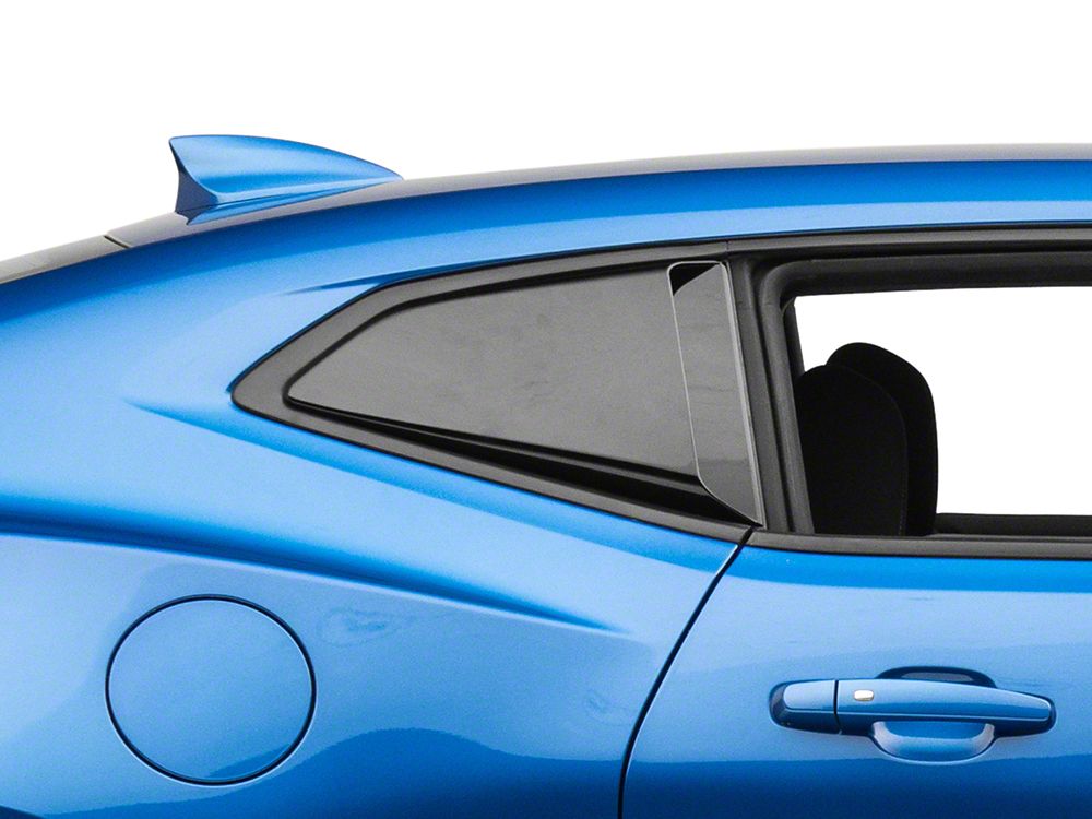 MP Concepts Quarter Window Scoops; Gloss Black (16-24 Camaro Coupe)