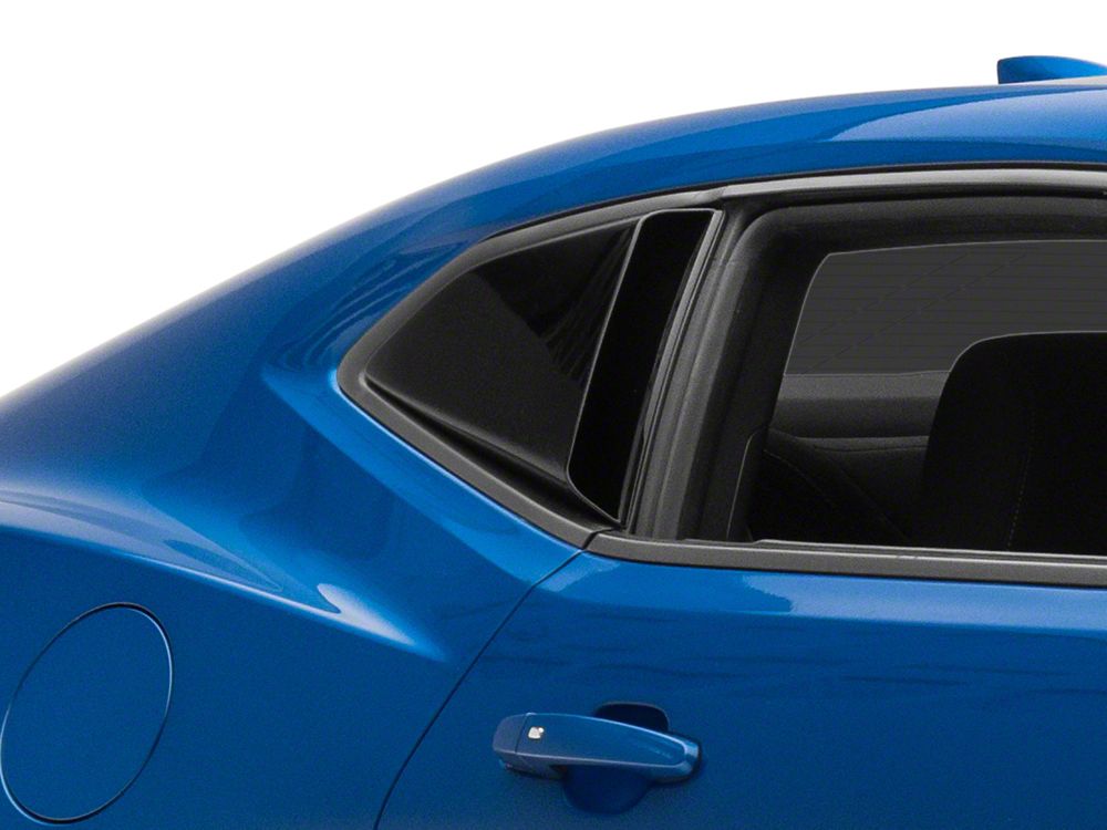 MP Concepts Quarter Window Scoops; Gloss Black (16-24 Camaro Coupe)