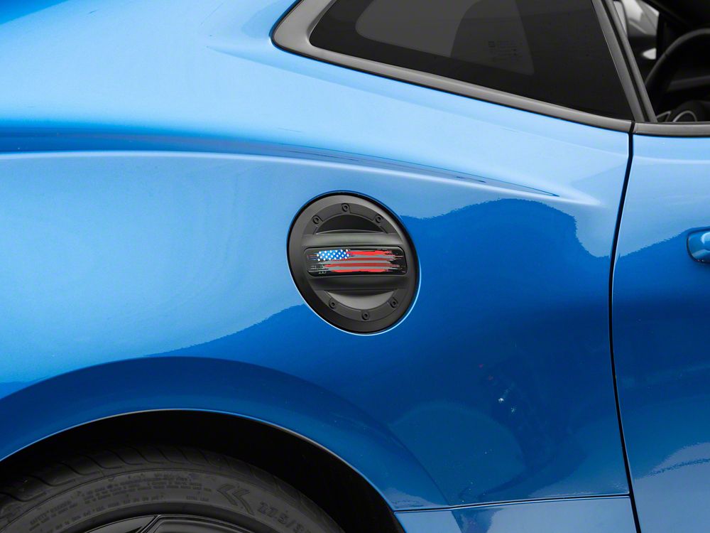 MP Concepts Old Glory Fuel Door; Matte Black (16-24 Camaro)