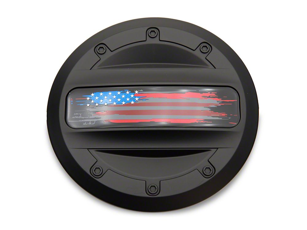 MP Concepts Old Glory Fuel Door; Matte Black (16-24 Camaro)