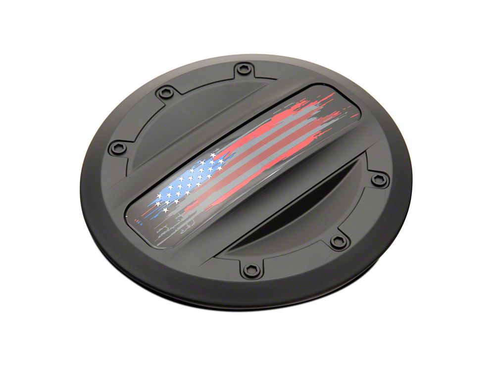 MP Concepts Old Glory Fuel Door; Matte Black (16-24 Camaro)