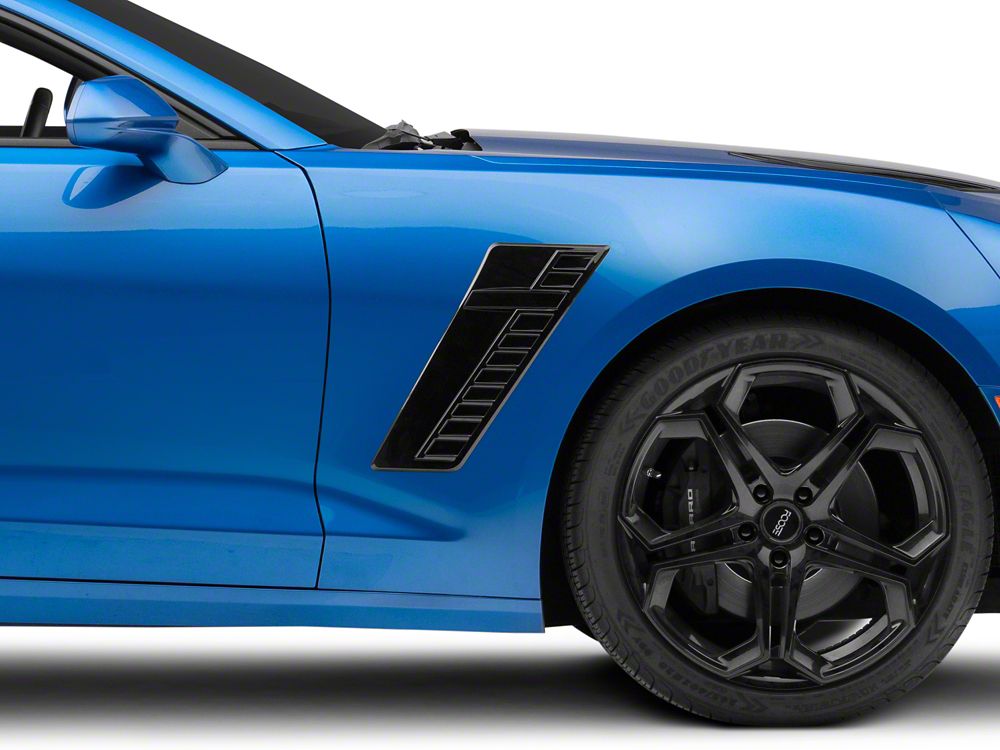 MP Concepts Corvette Style Front Fender Vent; Gloss Black (16-24 Camaro)
