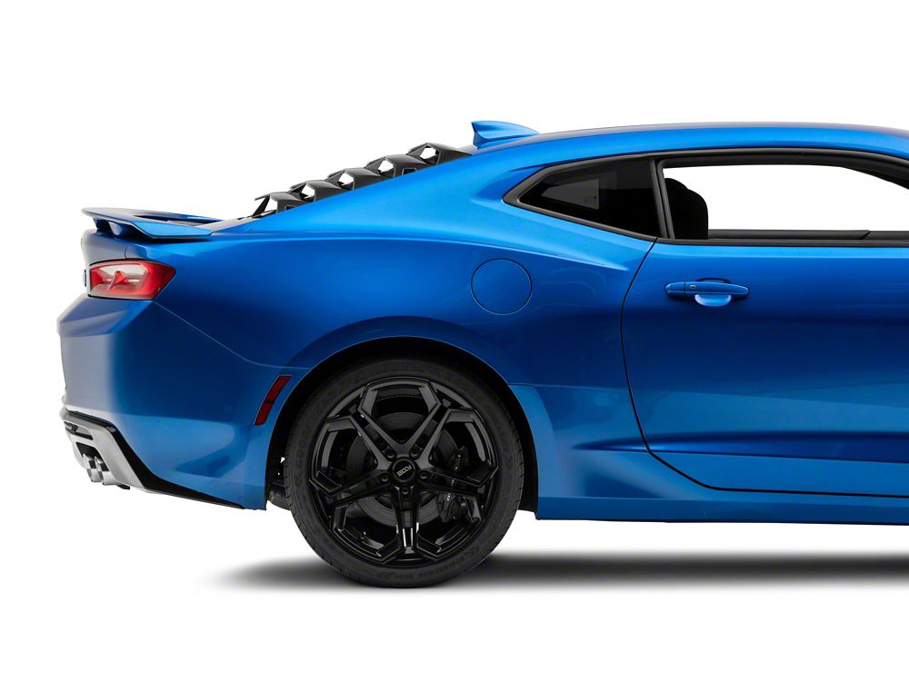 MP Concepts Rear Window Louvers; Gloss Black (16-24 Camaro Coupe)