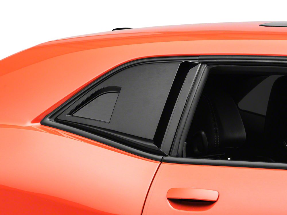 MP Concepts Quarter Window Scoops; Gloss Black (08-23 Challenger)