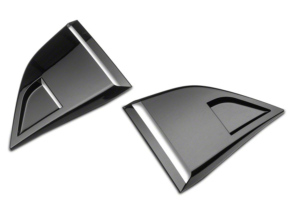 MP Concepts Quarter Window Scoops; Gloss Black (08-23 Challenger)