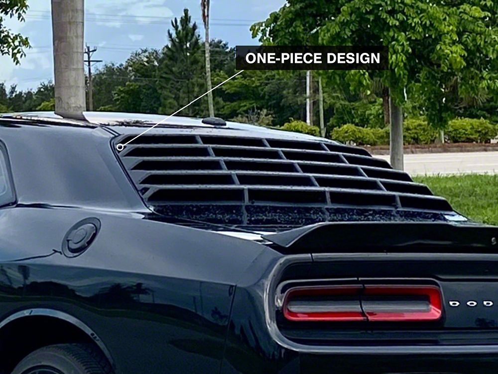 MP Concepts Rear Window Louvers; Matte Black (08-23 Challenger)