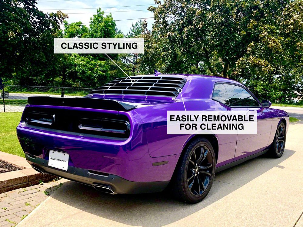 MP Concepts Rear Window Louvers; Matte Black (08-23 Challenger)