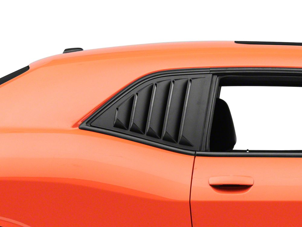 Quarter and Rear Window Louvers; Matte Black (08-23 Challenger)