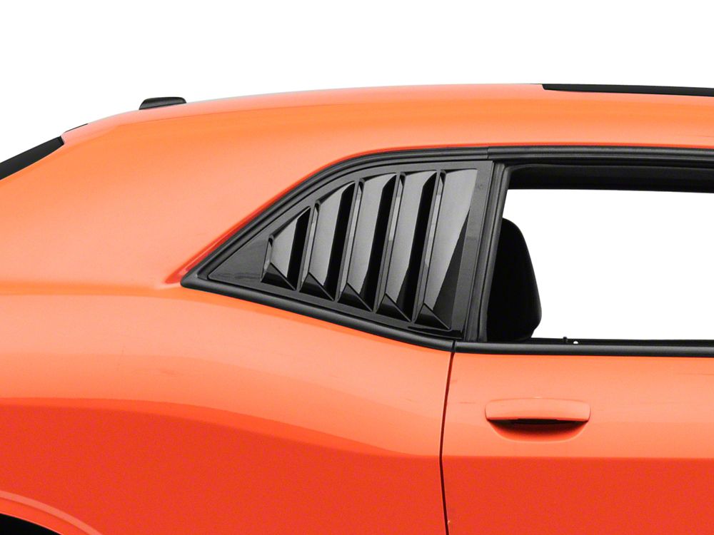 MP Concepts Quarter Window Louvers; Gloss Black (08-23 Challenger)