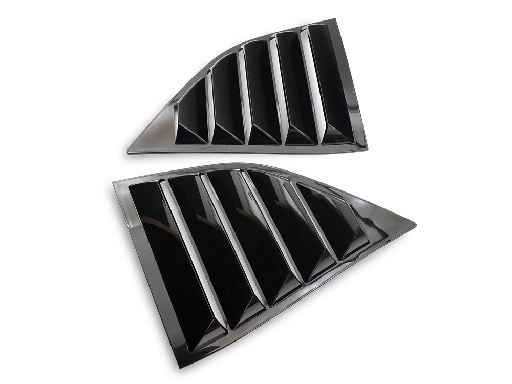 MP Concepts Quarter Window Louvers; Gloss Black (08-23 Challenger)