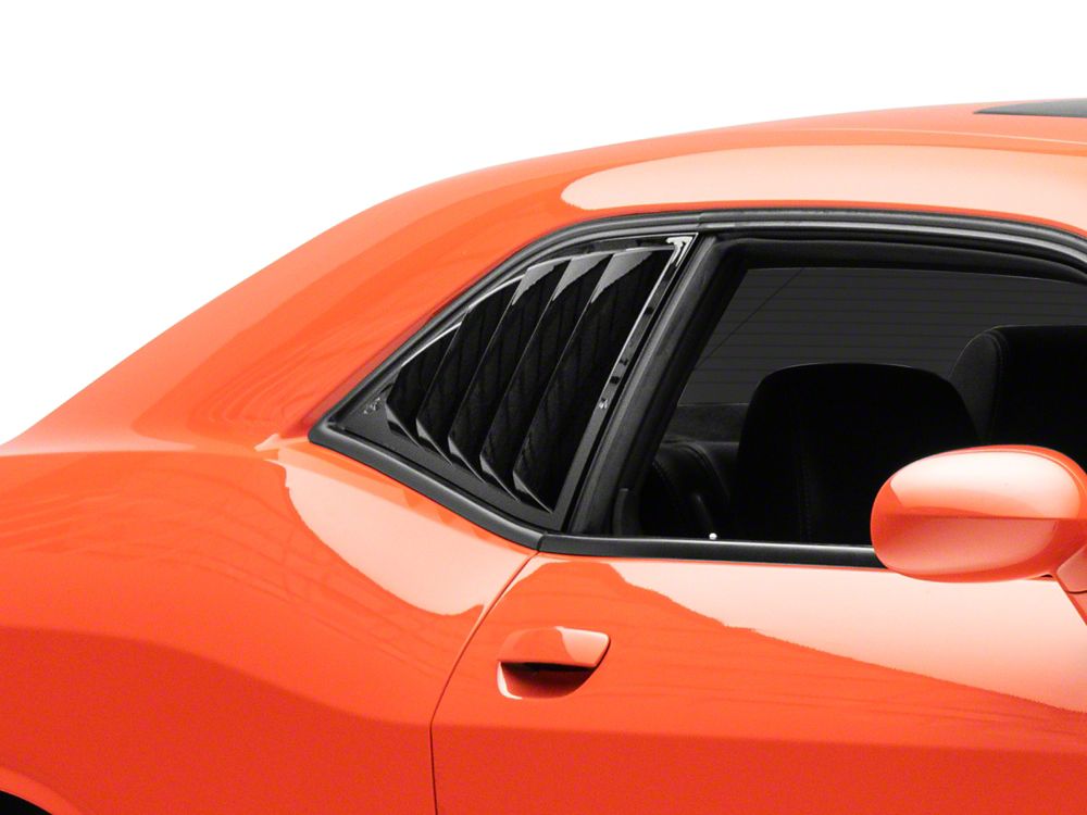 MP Concepts Quarter Window Louvers; Gloss Black (08-23 Challenger)