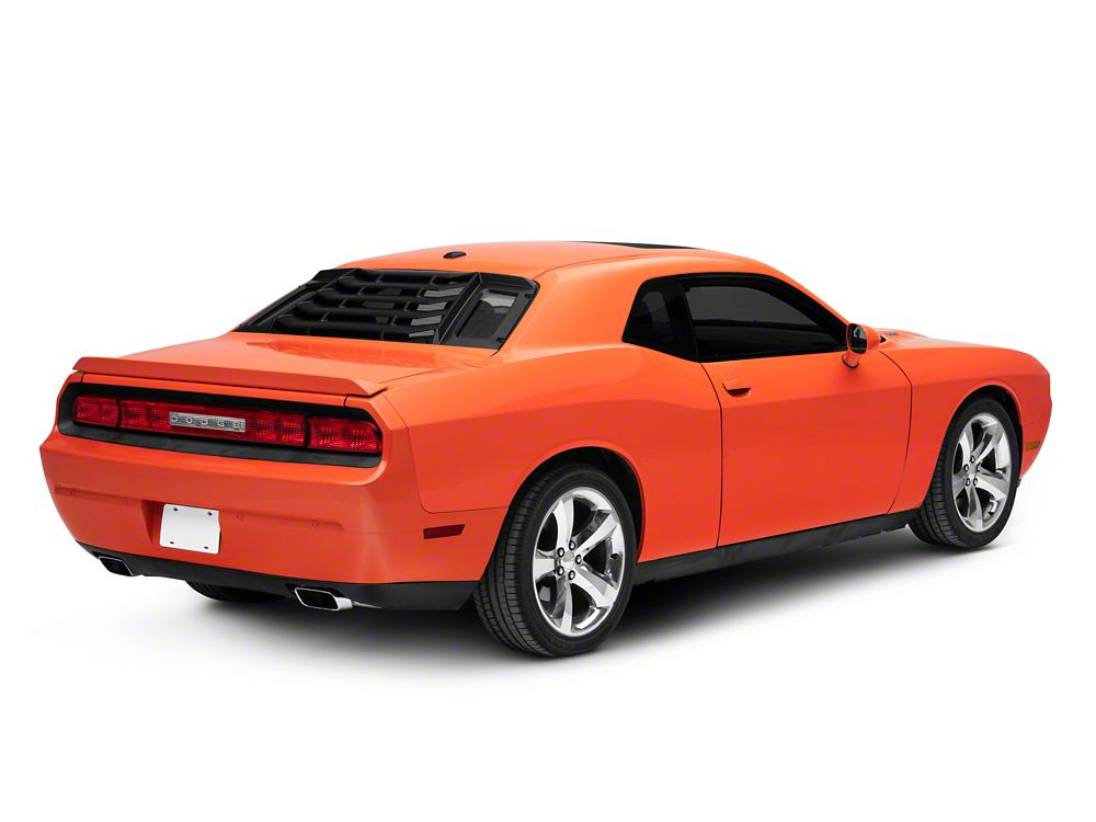 MP Concepts Rear Window Louvers; Matte Black (08-23 Challenger)