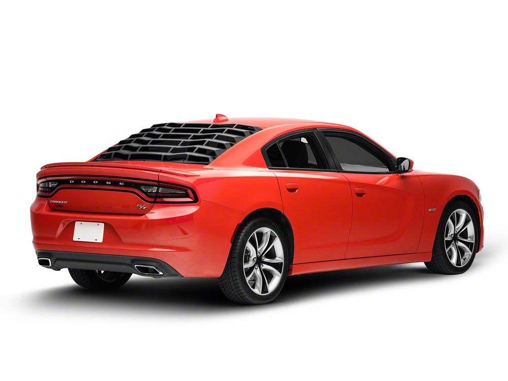 MP Concepts Rear Window Louvers; Matte Black (11-23 Charger)