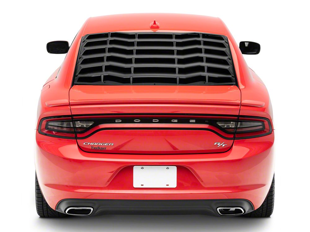 MP Concepts Rear Window Louvers; Matte Black (11-23 Charger)