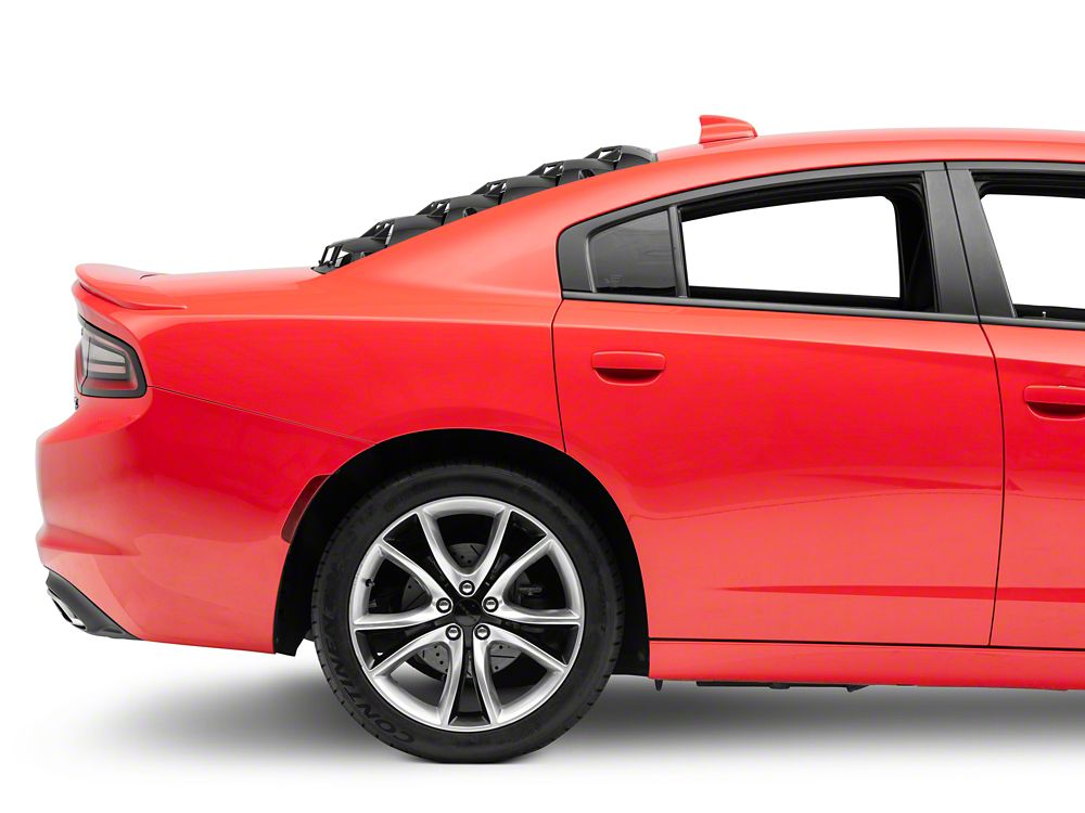 MP Concepts Rear Window Louvers; Matte Black (11-23 Charger)