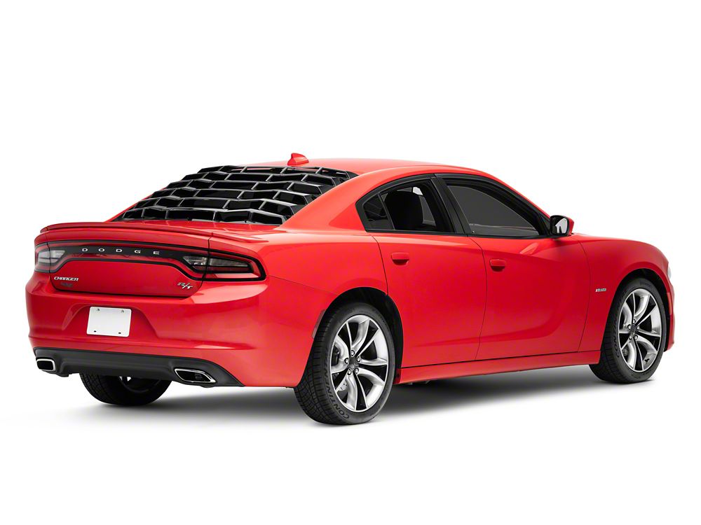 MP Concepts Rear Window Louvers; Gloss Black (11-23 Charger)