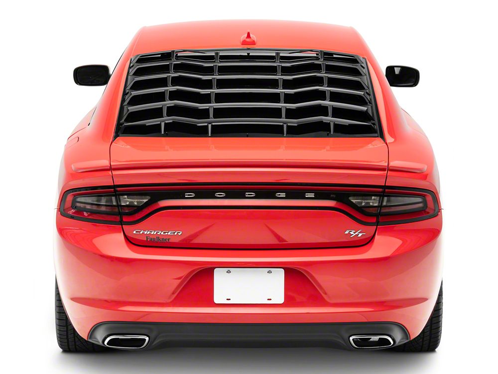 MP Concepts Rear Window Louvers; Gloss Black (11-23 Charger)