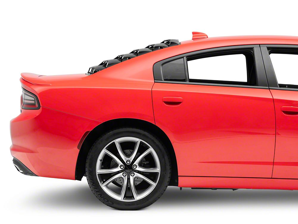 MP Concepts Rear Window Louvers; Gloss Black (11-23 Charger)