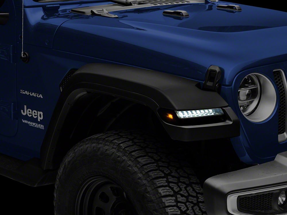 MP Concepts High Clearance Fender Flares with Sequential Turn Signals; Front (18-25 Jeep Wrangler JL)
