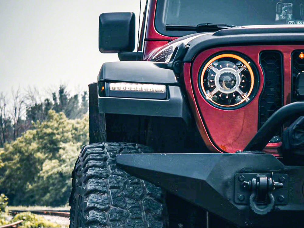MP Concepts High Clearance Fender Flares with Sequential Turn Signals; Front (18-25 Jeep Wrangler JL)