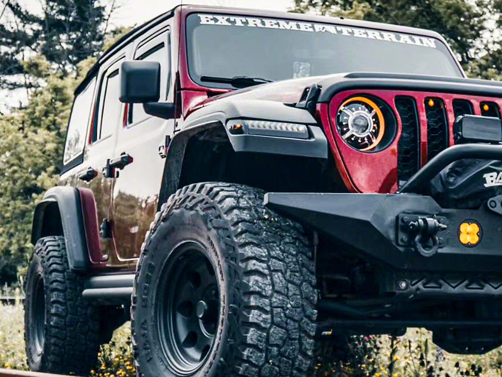 MP Concepts High Clearance Fender Flares with Sequential Turn Signals; Front (18-25 Jeep Wrangler JL)