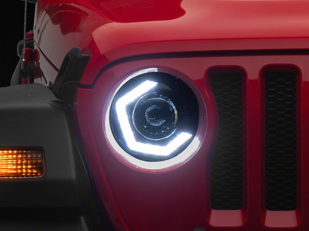 MP Concepts Thanos LED Headlights; Black Housing; Clear Lens (18-25 Jeep Wrangler JL)