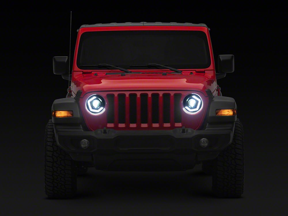 MP Concepts Thanos LED Headlights; Black Housing; Clear Lens (18-25 Jeep Wrangler JL)