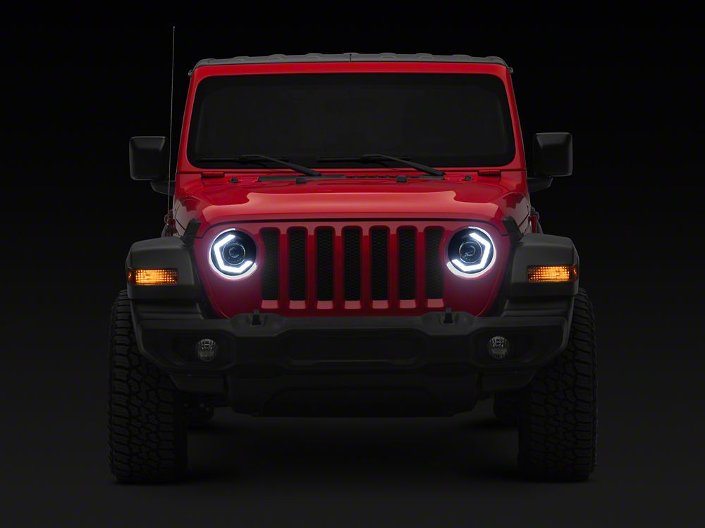 MP Concepts Thanos LED Headlights; Black Housing; Clear Lens (18-25 Jeep Wrangler JL)